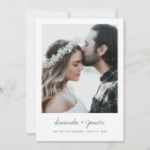 シンプルモダンタイポグラフィカスタム写真結婚s セーブザデート (正面)