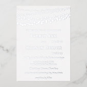 シンプルモダンタイポグラフィシルバー銀河系結婚ズ 箔招待状 (正面)