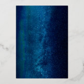 シンプルモダンタイポグラフィシルバー銀河系結婚ズ 箔招待状 (裏面)