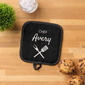 シンプルモダンタイポグラフィパーソナライズされた 鍋敷き (トップダウン)