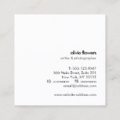 シンプルモダンタイポグラフィブラック スクエア名刺 (裏面)