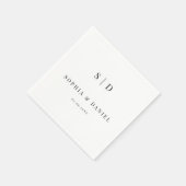シンプルモダンタイポグラフィモノグラ結婚ム スタンダードカクテルナプキン (角)