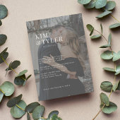 シンプルモダンタイポグラフィ写真オーバーレイ結婚ズ 招待状