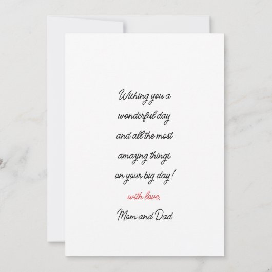 シンプルモダンタイポグラフィ写真誕生日挨拶 カード (裏面)