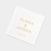 シンプルモダンタイポグラフィ名結婚 箔ナプキン (左)