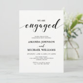 シンプルモダンタイポグラフィ婚約パーティ 招待状 (スタンド正面)