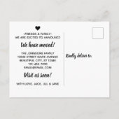 シンプルモダンタイポグラフィ客室写真の移動 案内ポストカード (裏面)