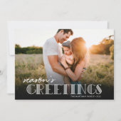 シンプルモダンタイポグラフィ白い挨拶の写真 シーズンカード (正面)