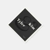 シンプルモダンタイポグラフィ白黒結婚ズ スタンダードカクテルナプキン (角)