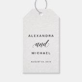 シンプルモダンタイポグラフィ結婚式の引き出物 ギフトタグ (正面)