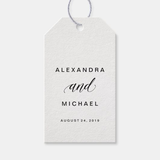 シンプルモダンタイポグラフィ結婚式の引き出物 ギフトタグ (正面)