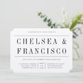 シンプルモダンタイポグラフィ結婚式招待状 招待状 (スタンド正面)