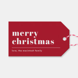 シンプルモダンタイポグラフィ赤 ギフトタグ