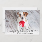 シンプルモダンタイポグラフィ2写真クリスマス シーズンカード (正面)