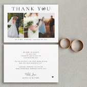 シンプルモダンタイポグラフィ3結婚枚 サンキューカード