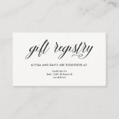 シンプルモダンタイポグラフィ | ギフトレジストリの挿入 エンクロージャーカード (正面)