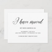 シンプルモダンタイポグラフィ | 新しいアドレス 案内ポストカード (正面/裏面)