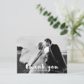 シンプルモダンタイポグラフィ | 結婚の写真 ポストカード (スタンド正面)