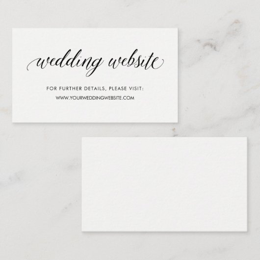 シンプルモダンタイポグラフィ | 結婚のWebサイトの挿入 エンクロージャーカード (正面/裏面)