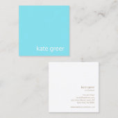 シンプルモダンターコイズブループロフェッショナル スクエア名刺 (正面/裏面)