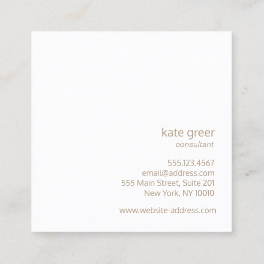 シンプルモダンターコイズブループロフェッショナル スクエア名刺 (裏面)