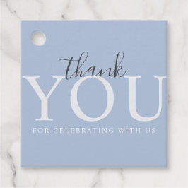 シンプルモダンダスティブルーベビーシャワーギフトラベル フェイバータグ