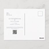 シンプルモダンダスティブルーモノグラム ポストカード (裏面)