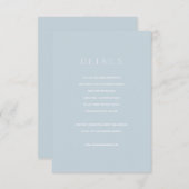 シンプルモダンダスティブルー結婚の詳細カード エンクロージャーカード (正面/裏面)