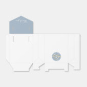 シンプルモダンダスティブルー結婚式の引き出物箱 フェイバーボックス (折り畳みなし)