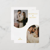 シンプルモダンダブルアーチ2枚 箔シーズンポストカード (正面/裏面)