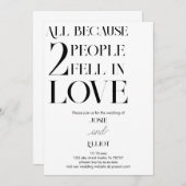 シンプルモダンダークとラ結婚イト 招待状 (正面/裏面)