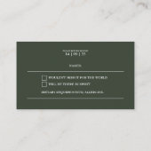 シンプルモダンダークグリーンRSVPカード エンクロージャーカード (裏面)