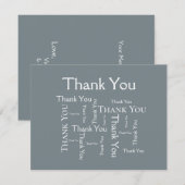 シンプルモダンダークグレータイポグラフィサンキューカード サンキューカード (正面/裏面)