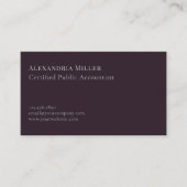 シンプルモダンダークパープルカスタムロゴ 名刺 (正面)