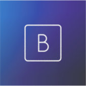 シンプルモダンダークブルーグラデーショングラディエント&モノグラム シール (正面)