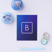 シンプルモダンダークブルーグラデーショングラディエント&モノグラム チラシ (シングル)