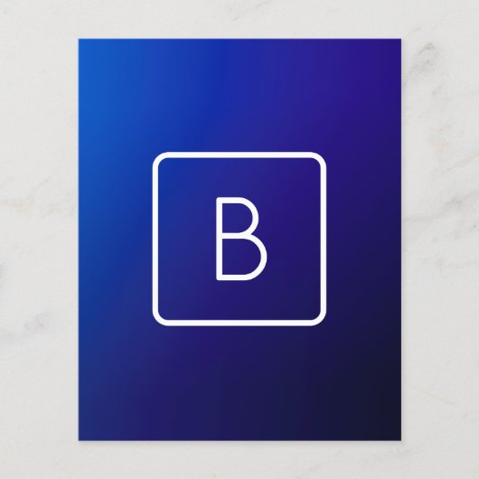 シンプルモダンダークブルーグラデーショングラディエント&モノグラム チラシ (正面)