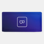 シンプルモダンダークブルーグラデーショングラディエント&モノグラム 横断幕 (横)