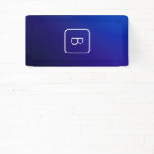 シンプルモダンダークブルーグラデーショングラディエント&モノグラム 横断幕 (インサイチュ)