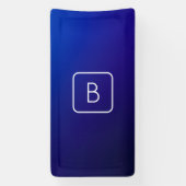 シンプルモダンダークブルーグラデーショングラディエント&モノグラム 横断幕 (縦)