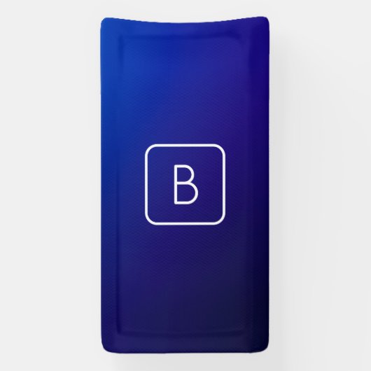 シンプルモダンダークブルーグラデーショングラディエント&モノグラム 横断幕 (縦)