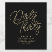 シンプルモダンダーティ3パーソナライズされた誕生日 ワインラベル (シングルラベル)