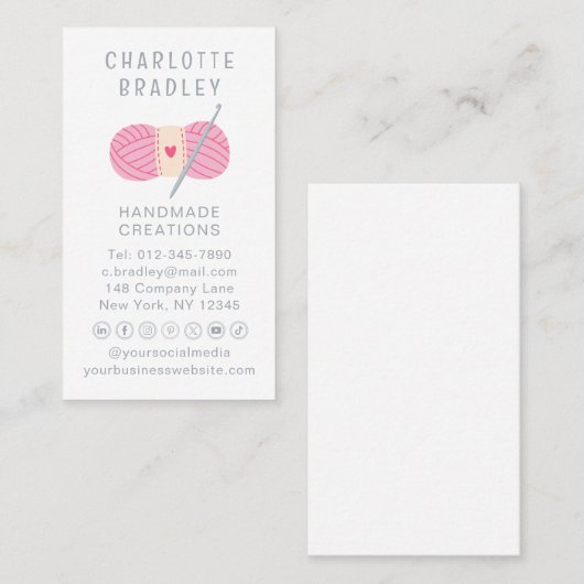 シンプルモダンチェット手作り時計 名刺 (正面/裏面)