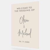 シンプルモダンチャンパンゲ結婚の歓迎 アクリルサイン (傾斜)