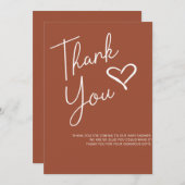 シンプルモダンテラコッタベビーシャワーサンキュー 招待状 (正面/裏面)