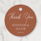 シンプルモダンテラコッタ結婚式の引き出物ステッカー フェイバータグ (正面)