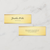 シンプルモダンテンプレートエレガントグラマフェイク金ゴールド スキニー名刺 (正面/裏面)