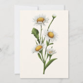 シンプルモダンデイジー水色フローラ結婚ズ 招待状 (裏面)