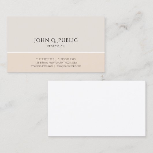 シンプルモダンデザインエレガントカラー調和トレンディー 名刺 (正面/裏面)