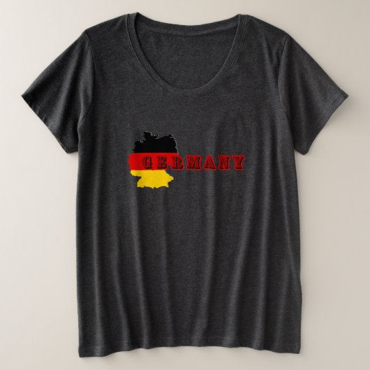 シンプルモダンドイツGerman Art Letterお土産 プラスサイズTシャツ (デザイン正面)